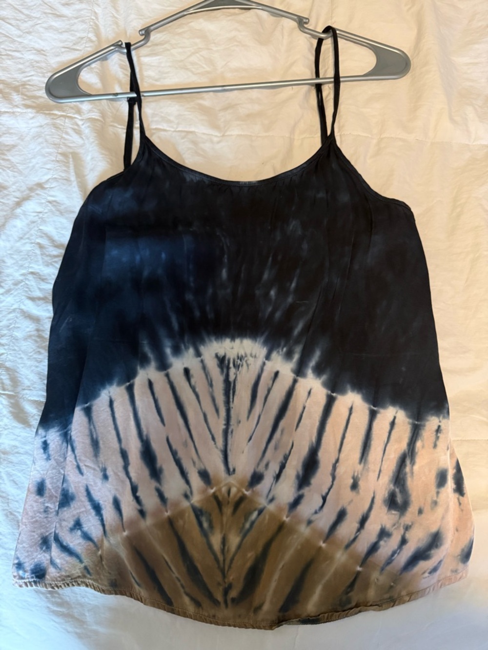 Young Fabulous & Broke Navy and Beige Satin Cami